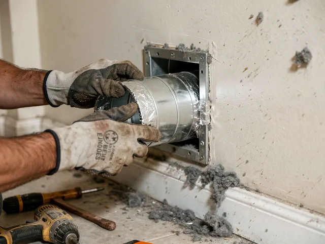 Professional dryer vent repair and installation by Belmont Dryer Vent Cleaning in Belmont